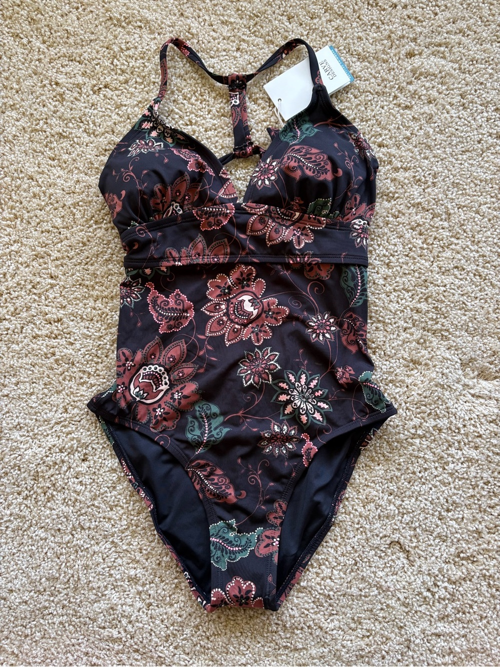 Carve Designs Dahlia One Piece Swimsuit Taj Floral Small D/DD NWT